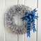 Northlight Pre-Lit Artificial Tinsel Christmas Wreath - 24" - Silver - Clear Lights
